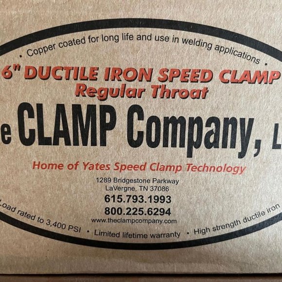 BRAND NEW (2) Sets of (3) C-Clamps - 4", 6", and 8" Ductile Iron Speed Clamp Set - Picture 4 of 5